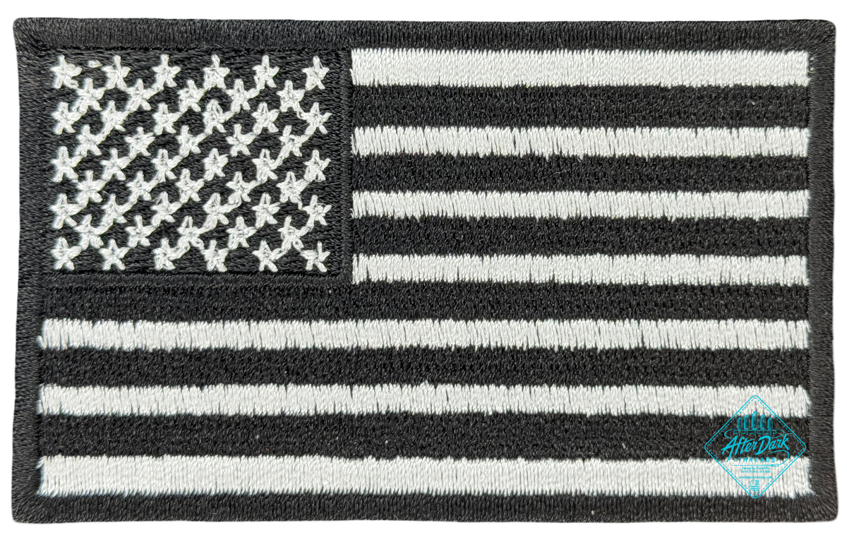 American Flag Patch White/Black