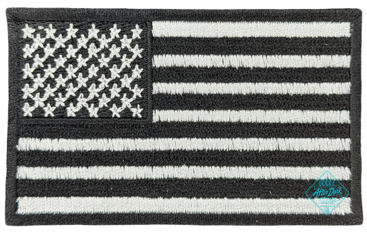 American Flag Patch White/Black