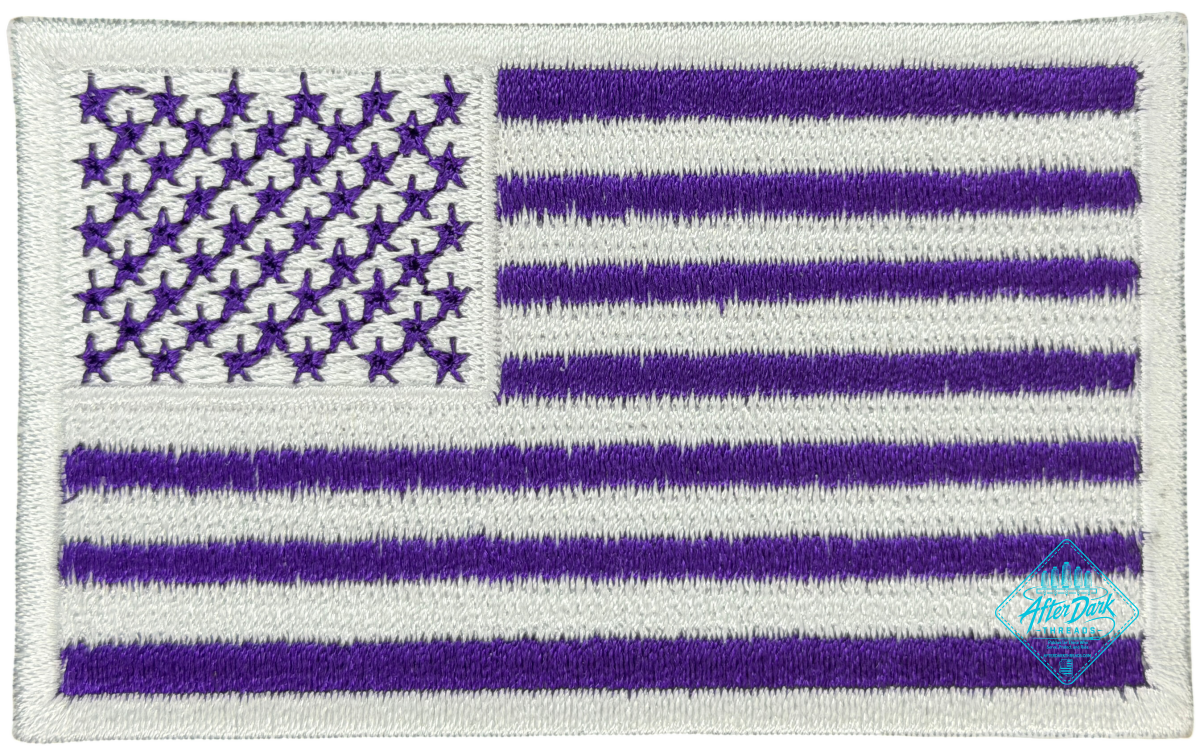 American Flag Patch White/Purple