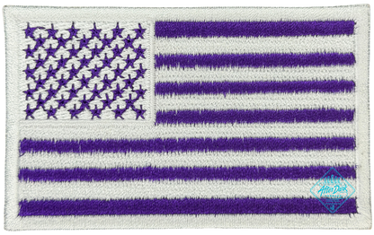 American Flag Patch White/Purple