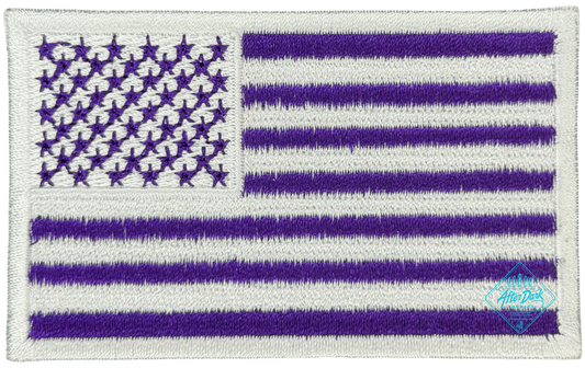 American Flag Patch White/Purple