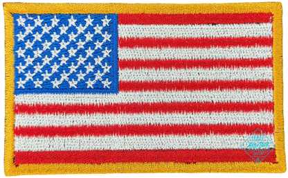 American Flag Patch Gold Border