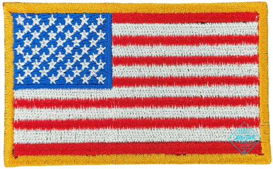 American Flag Patch Gold Border
