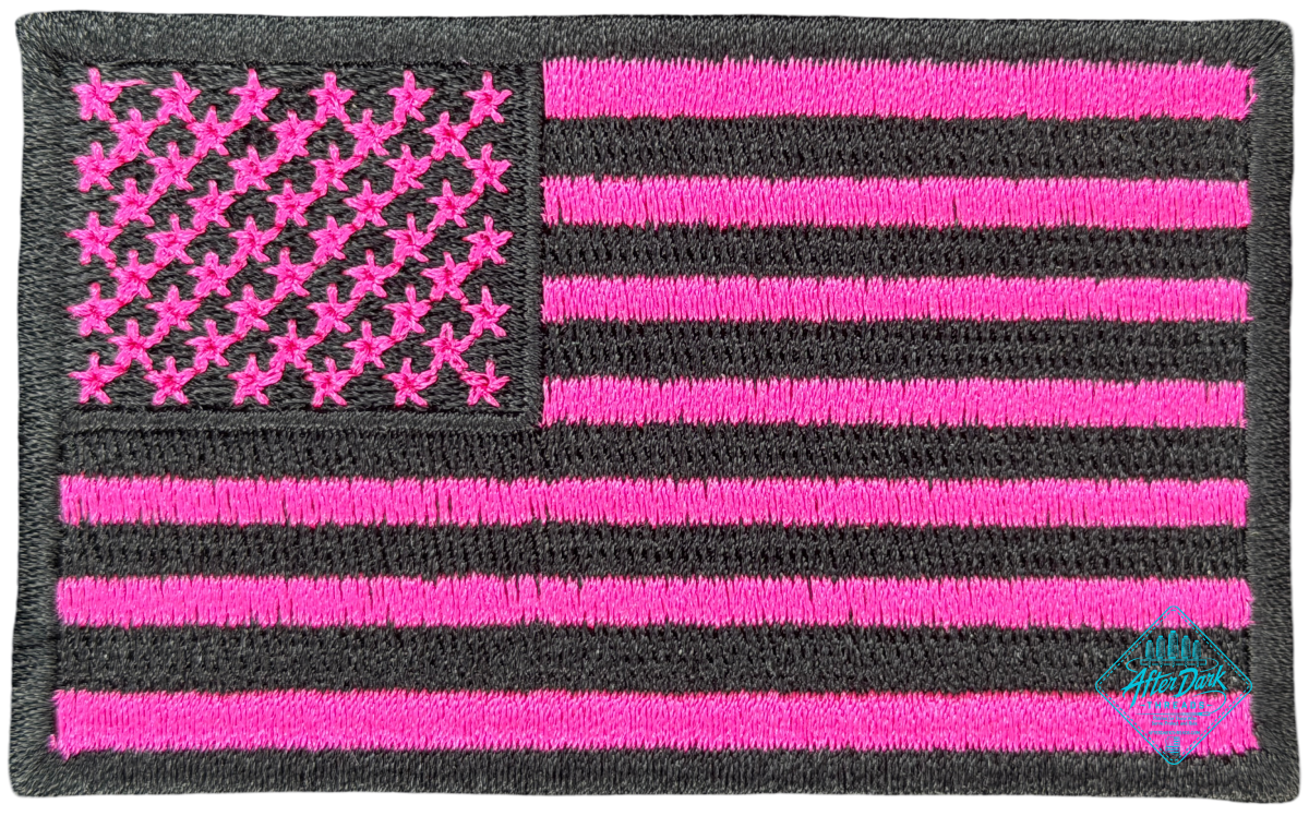 American Flag Patch Pink/Black