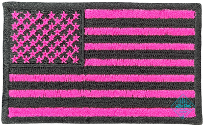 American Flag Patch Pink/Black