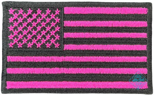 American Flag Patch Pink/Black