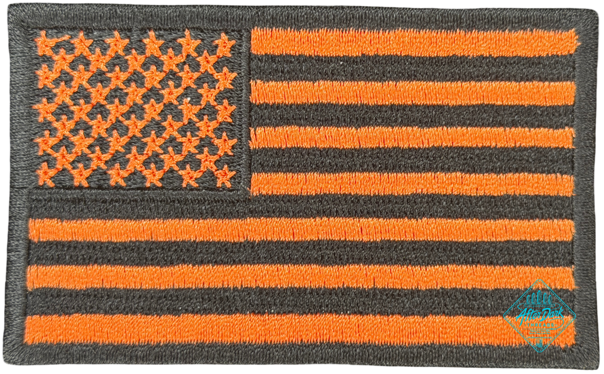 American Flag Patch Orange/Black