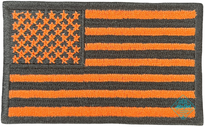 American Flag Patch Orange/Black
