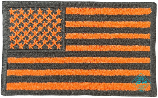 American Flag Patch Orange/Black