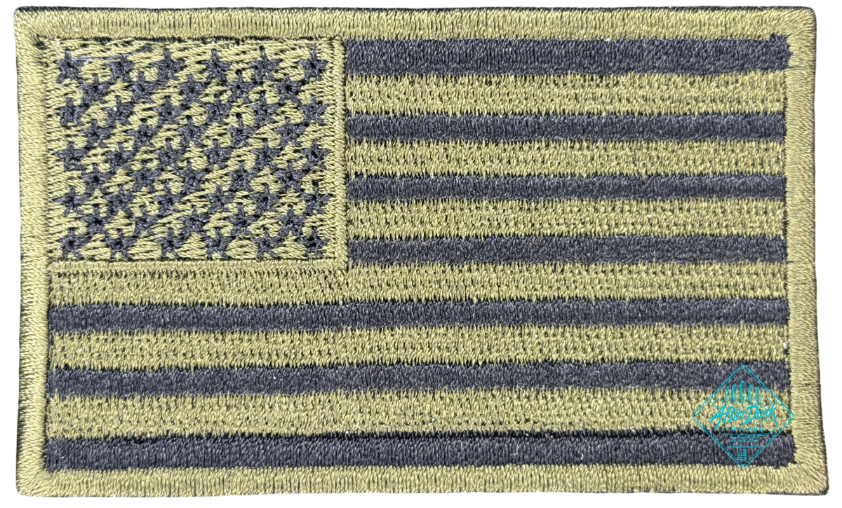 American Flag Patch Camo Green/Black