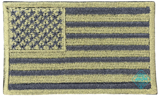 American Flag Patch Camo Green/Black