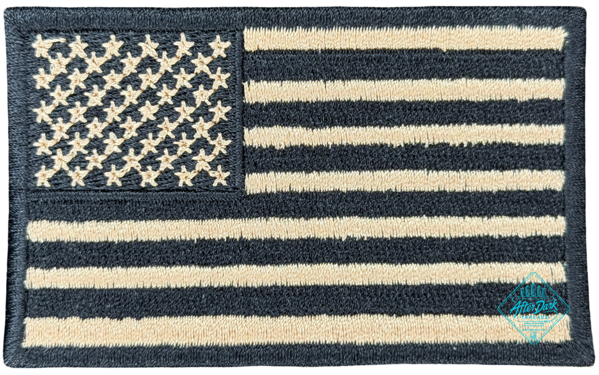 American Flag Patch Camo Tan/Black