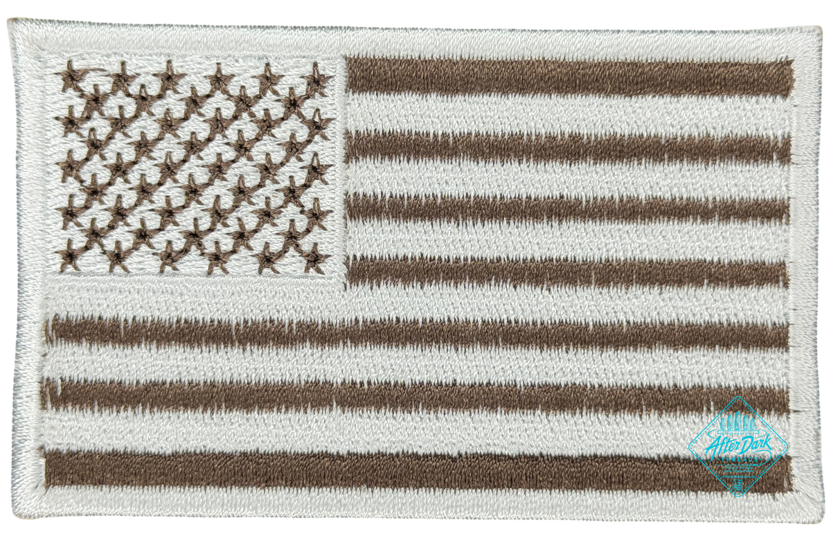 American Flag Patch Camo White/Brown