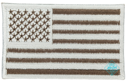 American Flag Patch Camo White/Brown