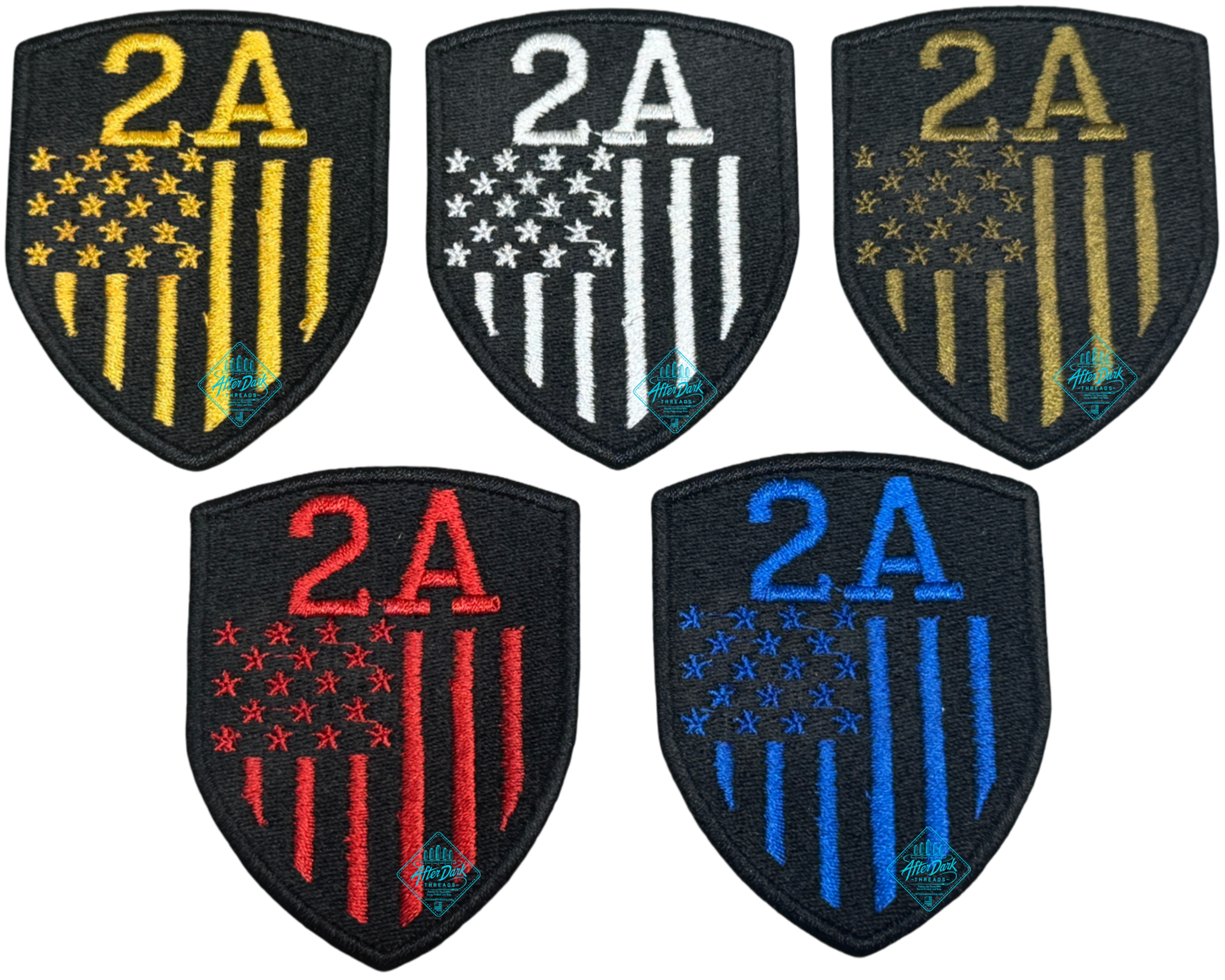 2nd Amendment Shield Patch-5 Colors